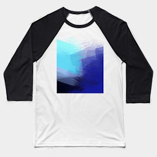 Modern Art Abstract Landscape Turquoise Blue Baseball T-Shirt